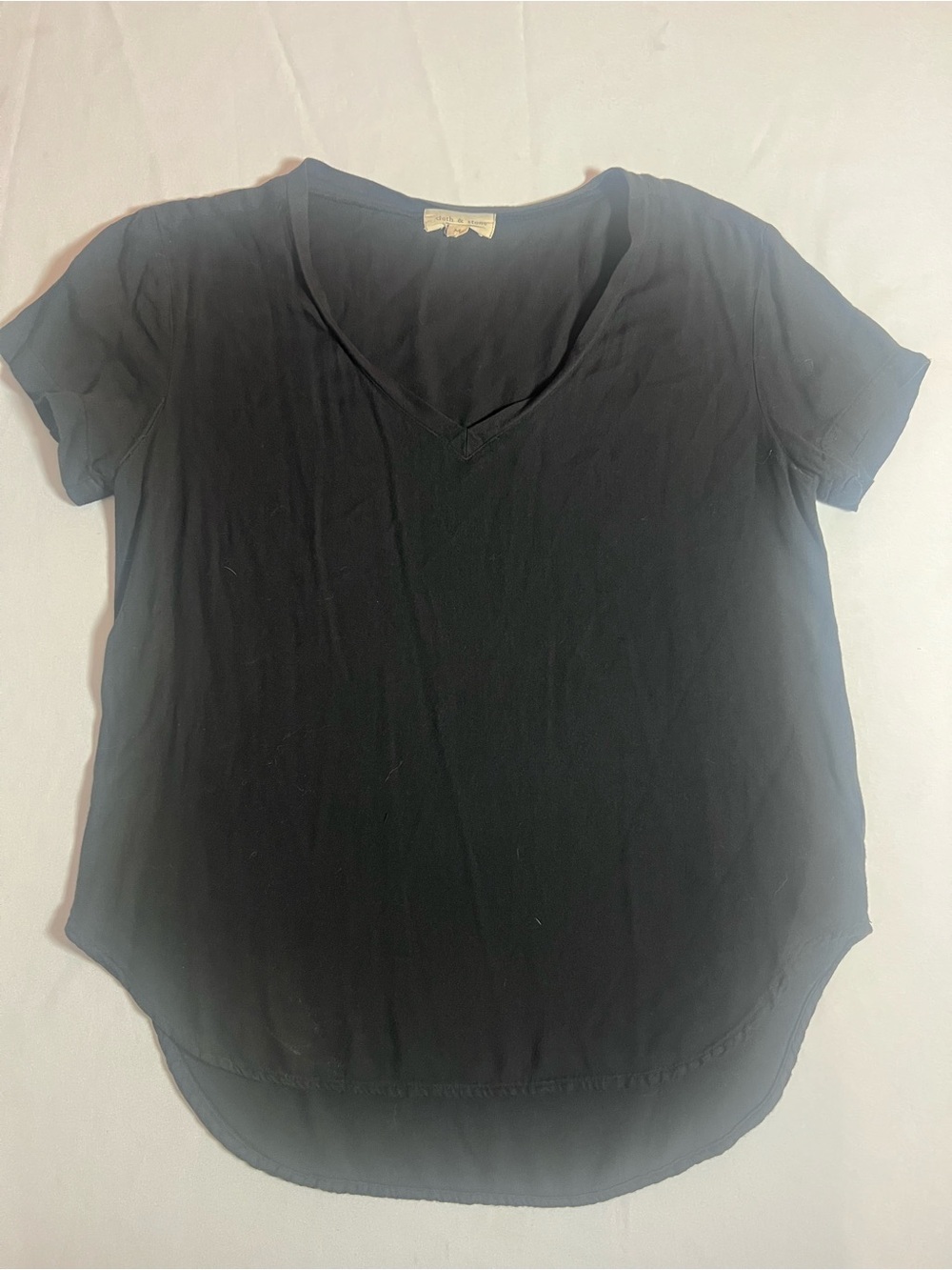 Cloth & Stone Black V-Neck Short Sleeve Tee